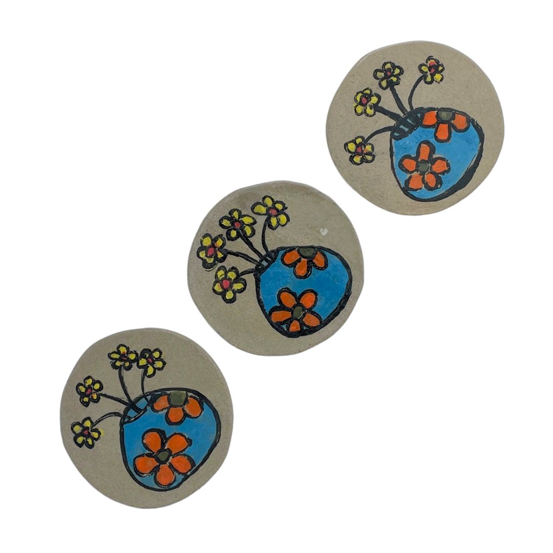 Porta vasos cerámica