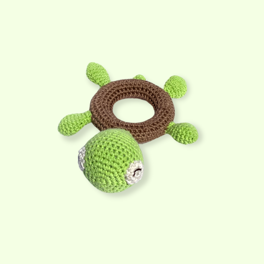 Sonajero Bebé Crochet - Tortuga