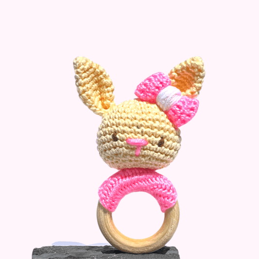 Sonajero Bebé Crochet - Liebre, Hogar, Creaciones Malu, La Tortuga y La Liebre