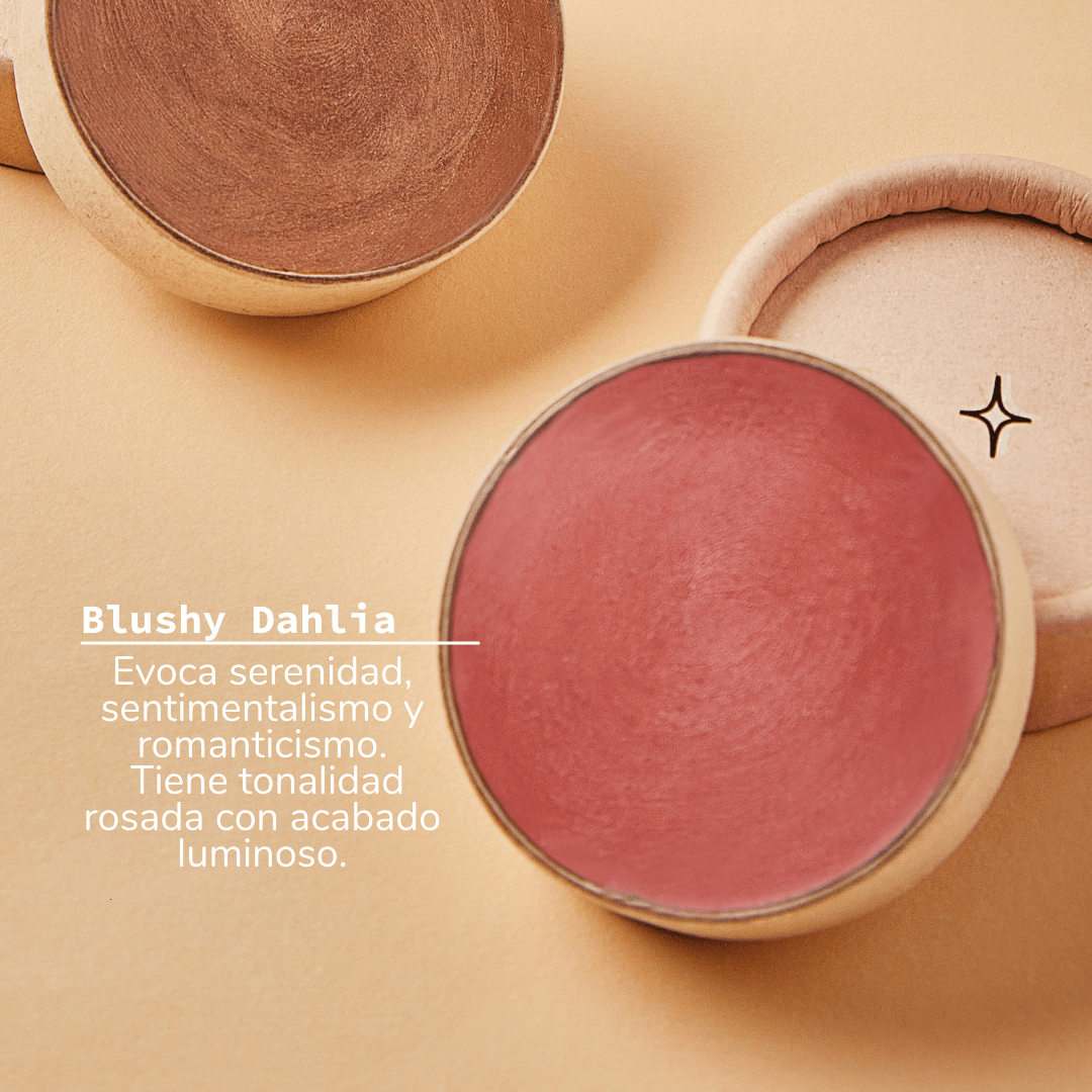 Maquillaje Cremoso natural de aruna blushy dahlia