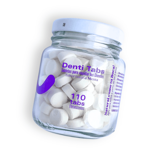 Pastillas Dentales en jara de denti essence, con fondo blanco