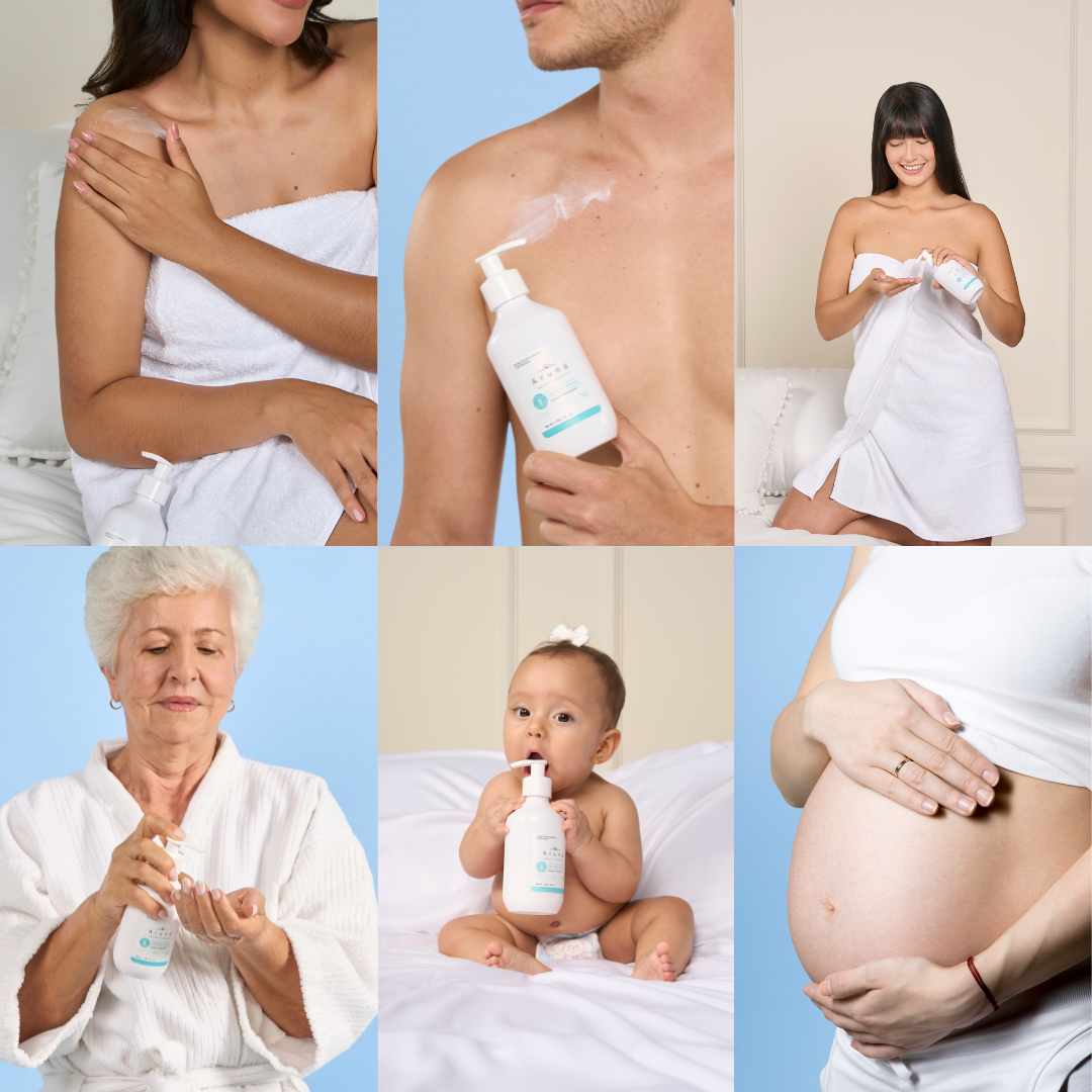 varios gente aplicando el bio emulsion de aruná.