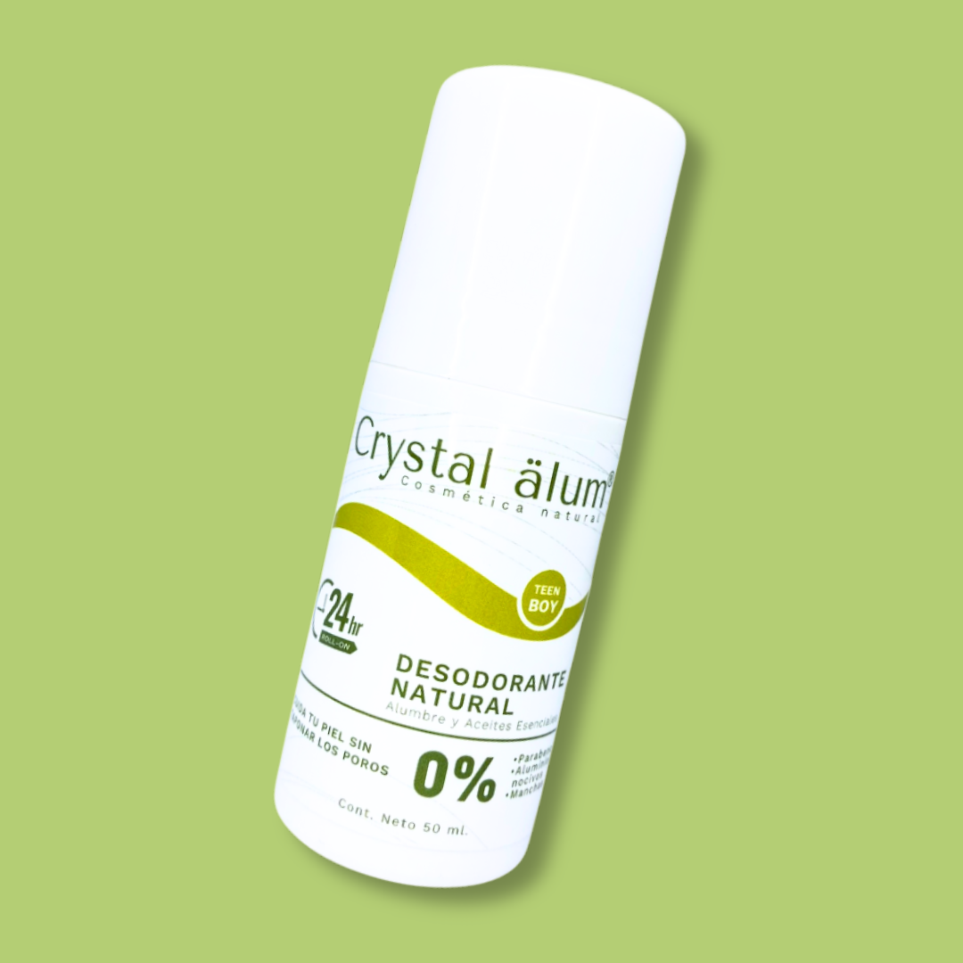 el Desodorante Natural Alumbre Niño Roll On de Natural Roka con fondo plano