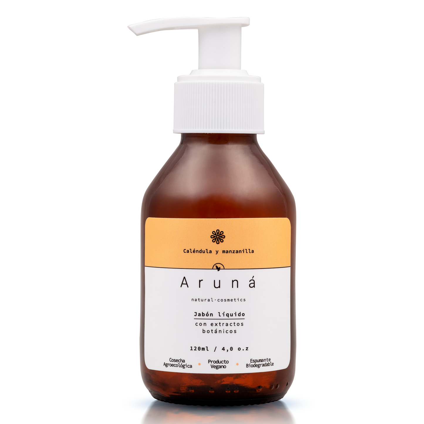 jabón facial limpiador aruná de 120ml con fondo plano