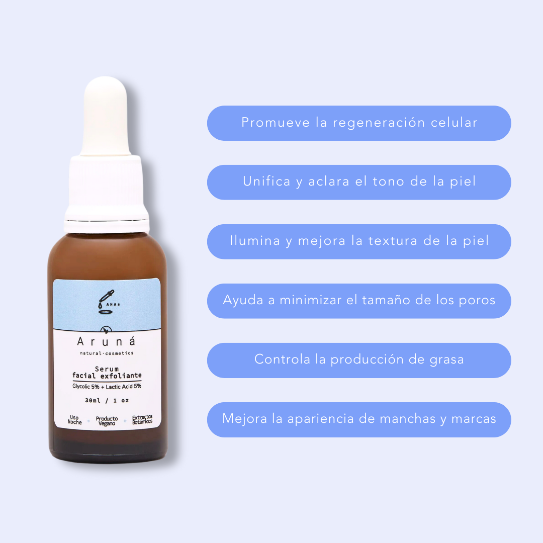 beneficios del Sérum Facial Exfoliante - Aruná