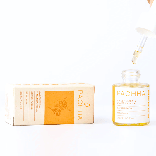 Sérum Facial Calmante botella gotero y caja