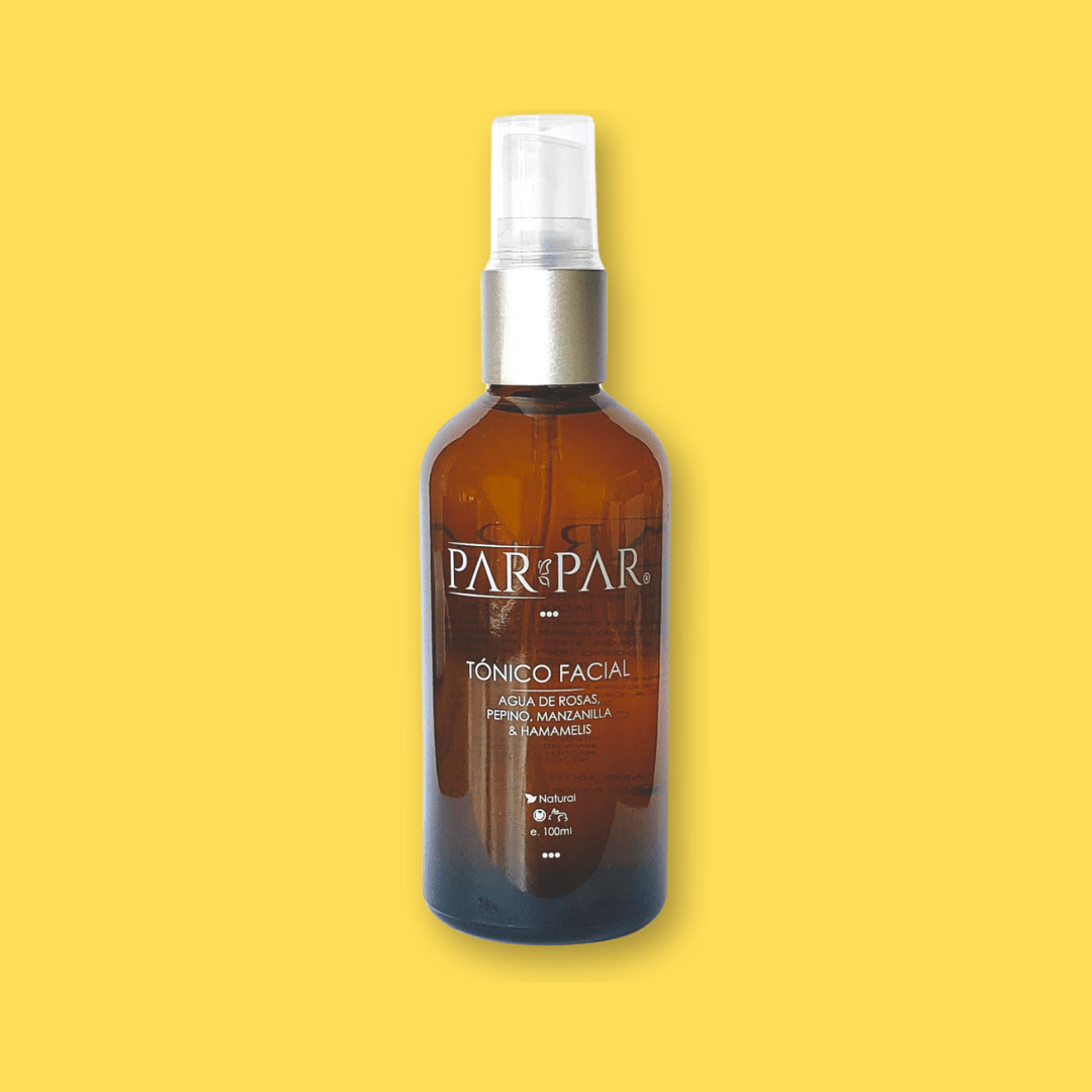 tonico facial de par par con fondo amarillo