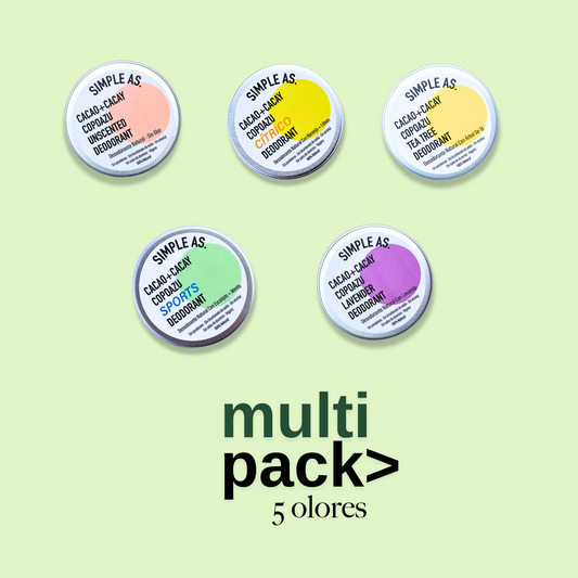 Multipack 5 Desodorantes Naturales Simple As: 5 olores