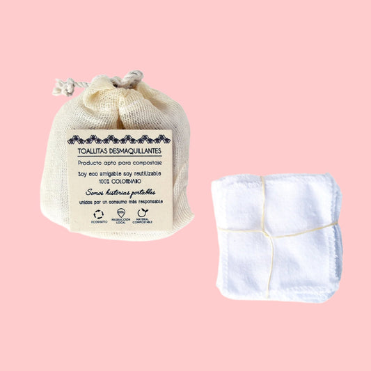 Toallitas Desmaquillantes reusables de Genealogy con fondo plano rosada