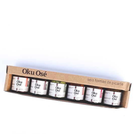 Salsas Picantes African Spice x6 de oku ose con fondo planco blanco
