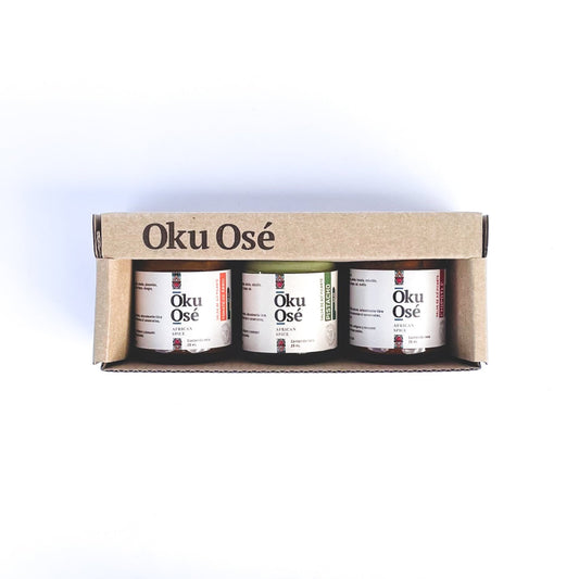 Salsas Picantes African Spice x3 de oku ose con fondo blanco