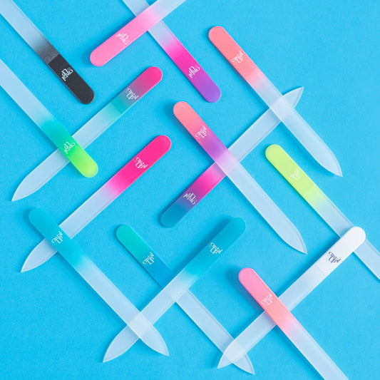 varios Limas de Cristal de cristal up con fondo azul