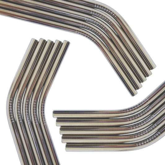 pitillos reutilizables de acero inoxidables en la forma del simbolo de reciclaje