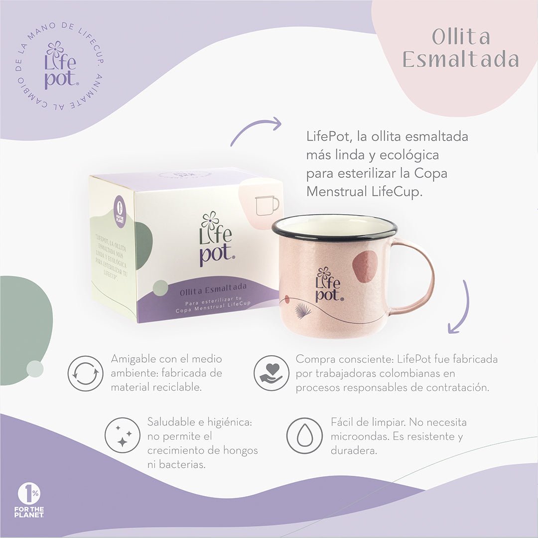 Ollita Esmaltada para estirilizar copa menstrual - La Tortuga y La Liebre