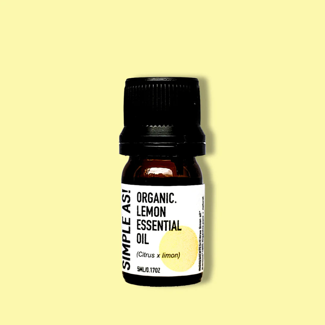 aceite esencial de limón con fondo plano. 