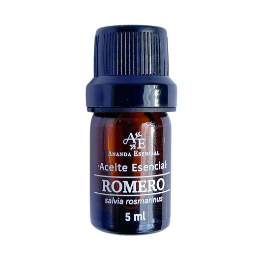 Aceite esencial de romero de Ananda con fondo plano 