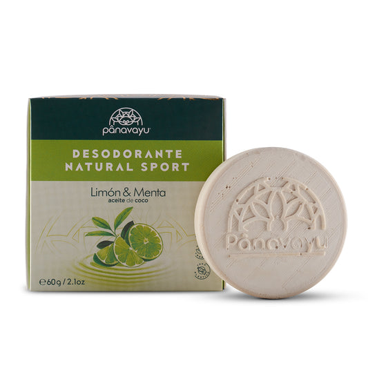 Desodorante Natural Sport Sólido - Menta y Limón, Desodorante Sólido, Panavayu Natural, La Tortuga y La Liebre