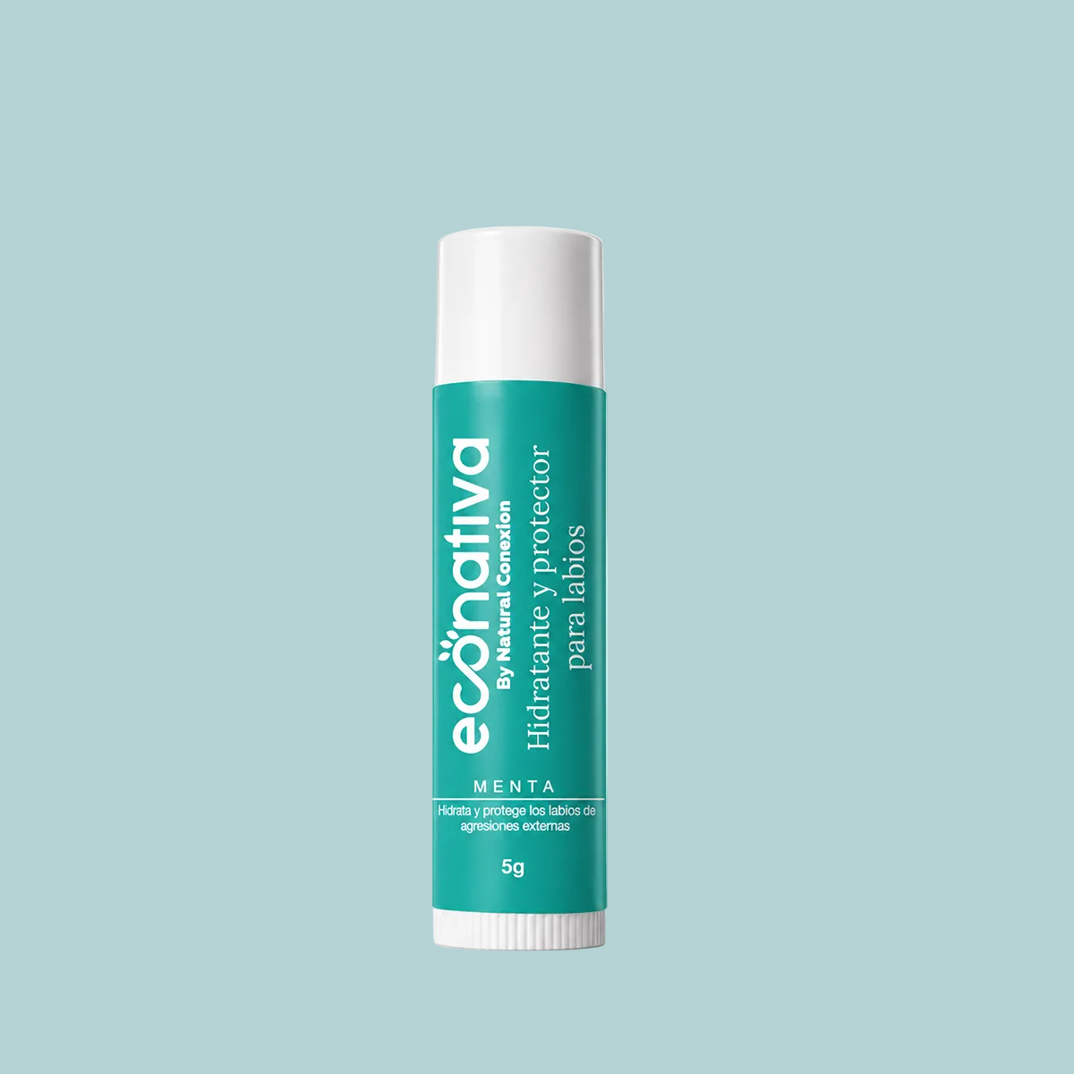 balsamo labial de econativa sabor a menta fondo plano