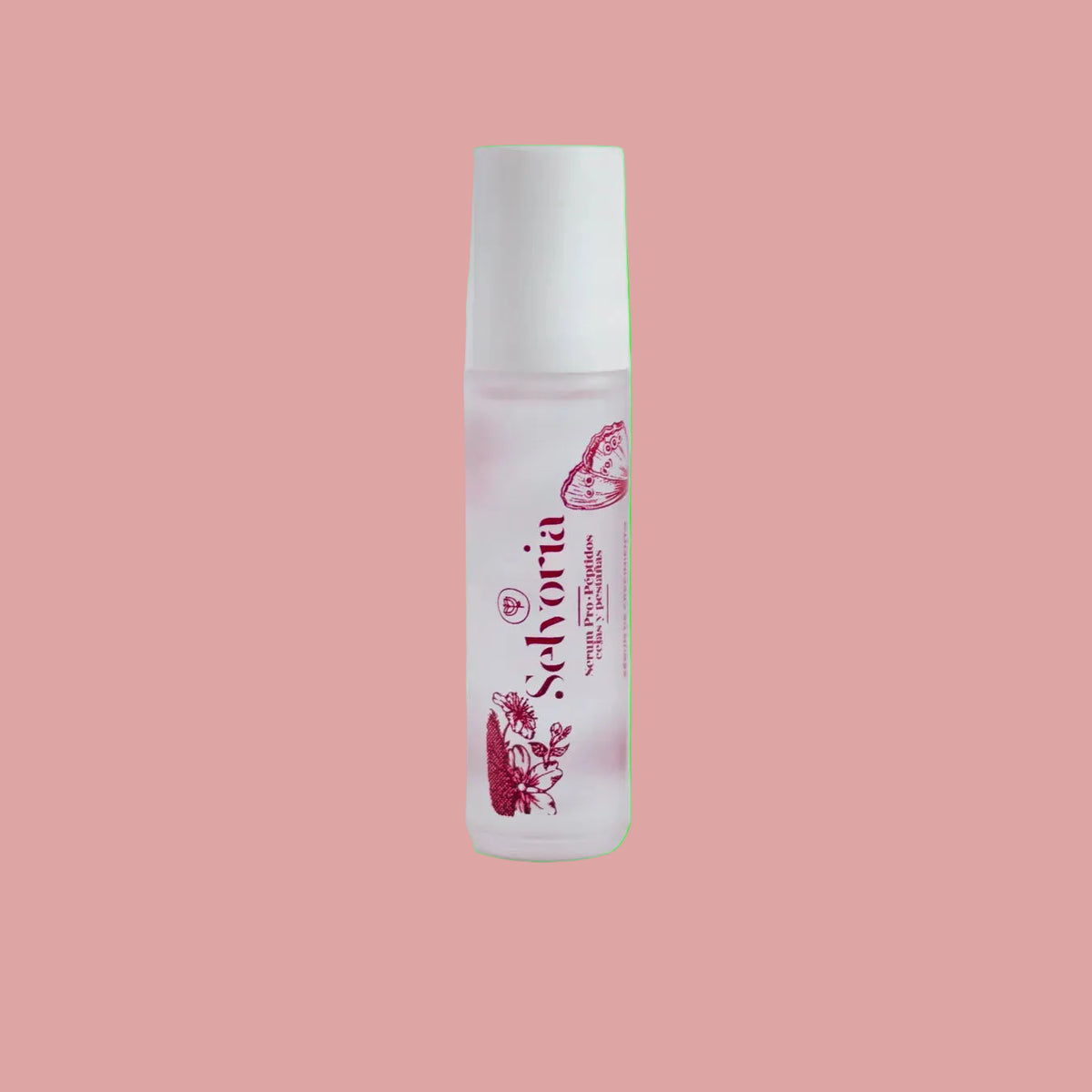serum pestanas en fondo rosa