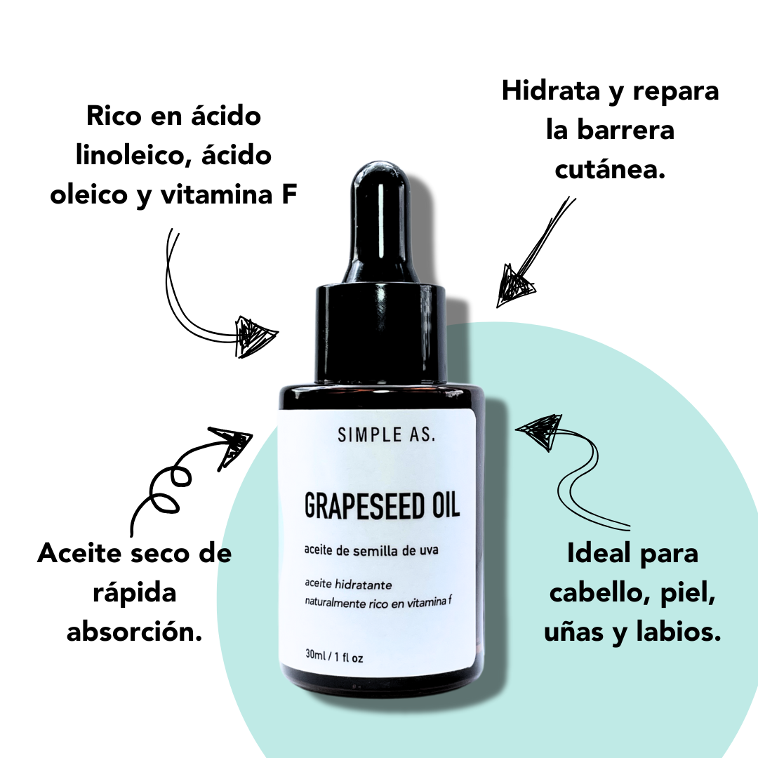 infografico de beneficios del aceite de semilla de uva.
