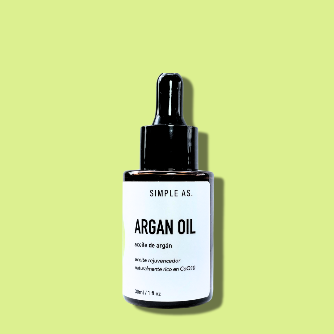 aceite de argán con fondo plano