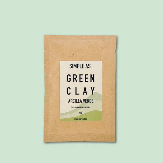 Arcilla Verde Francesa Orgánica 50g con fondo plano. 