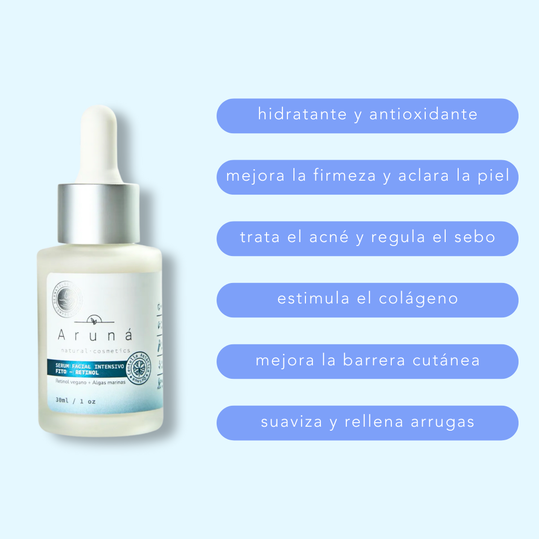 beneficios de Suero facial Fito Retinol de Aruná fondo plano