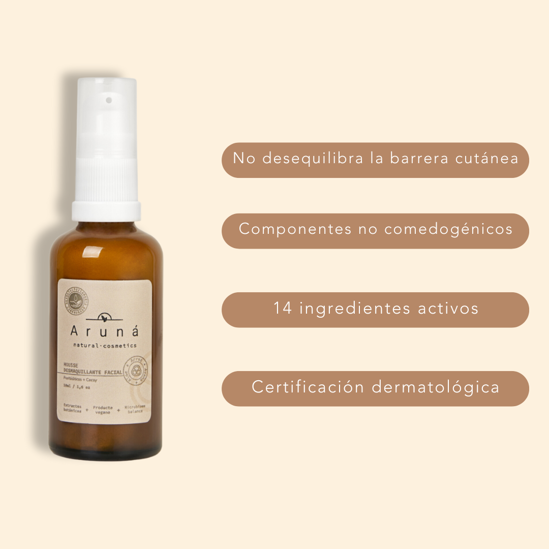 beneficios del mousse desmaquillante de aruná