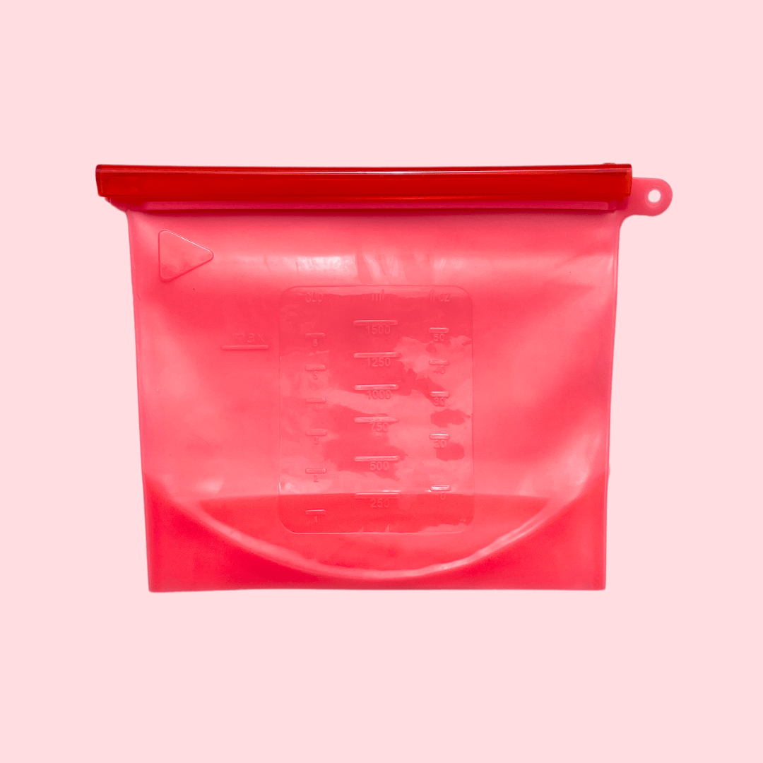 Bolsa de Silicona Reutilizables rojo 500ml