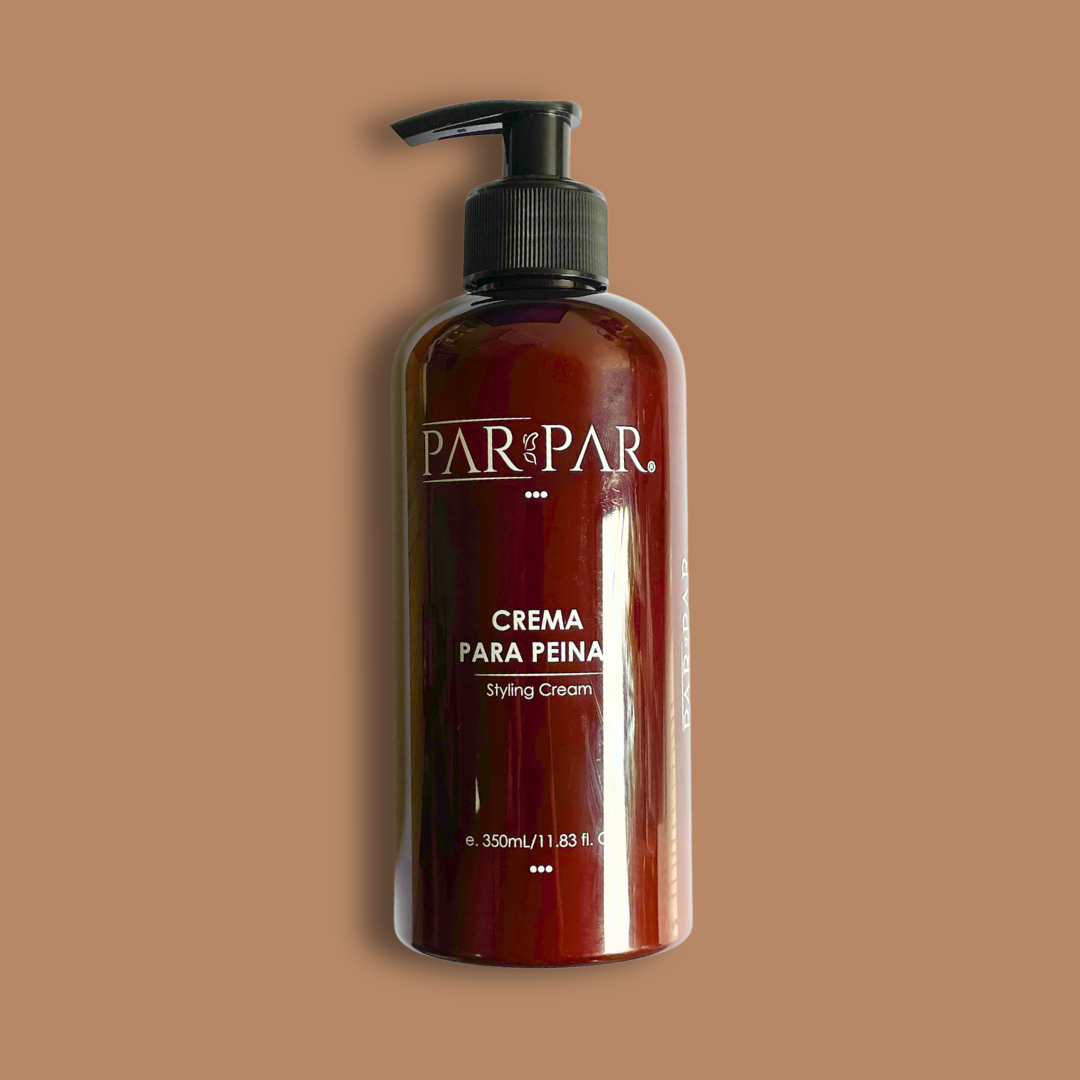 la botella de crema para peinar de parpar 350ml con fondo plano. 