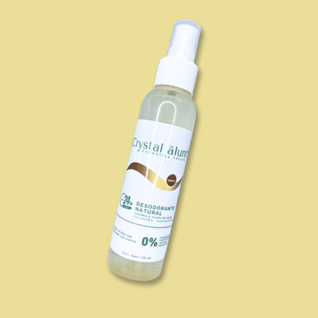 Desodorante natural para pieles sensibles con fondo plano. 