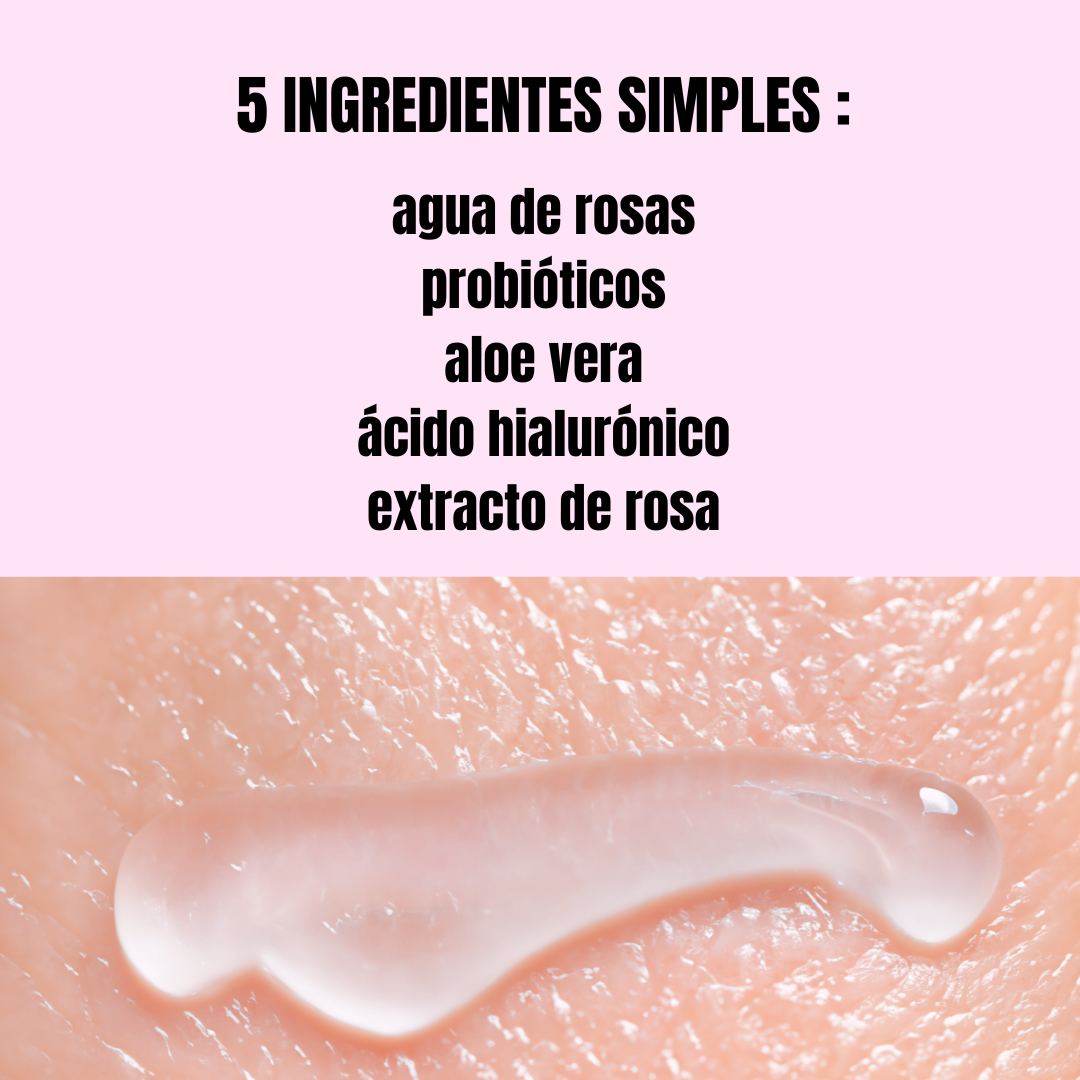ingredientes del Gel Facial de Ácido Hialurónico con Agua de Rosas