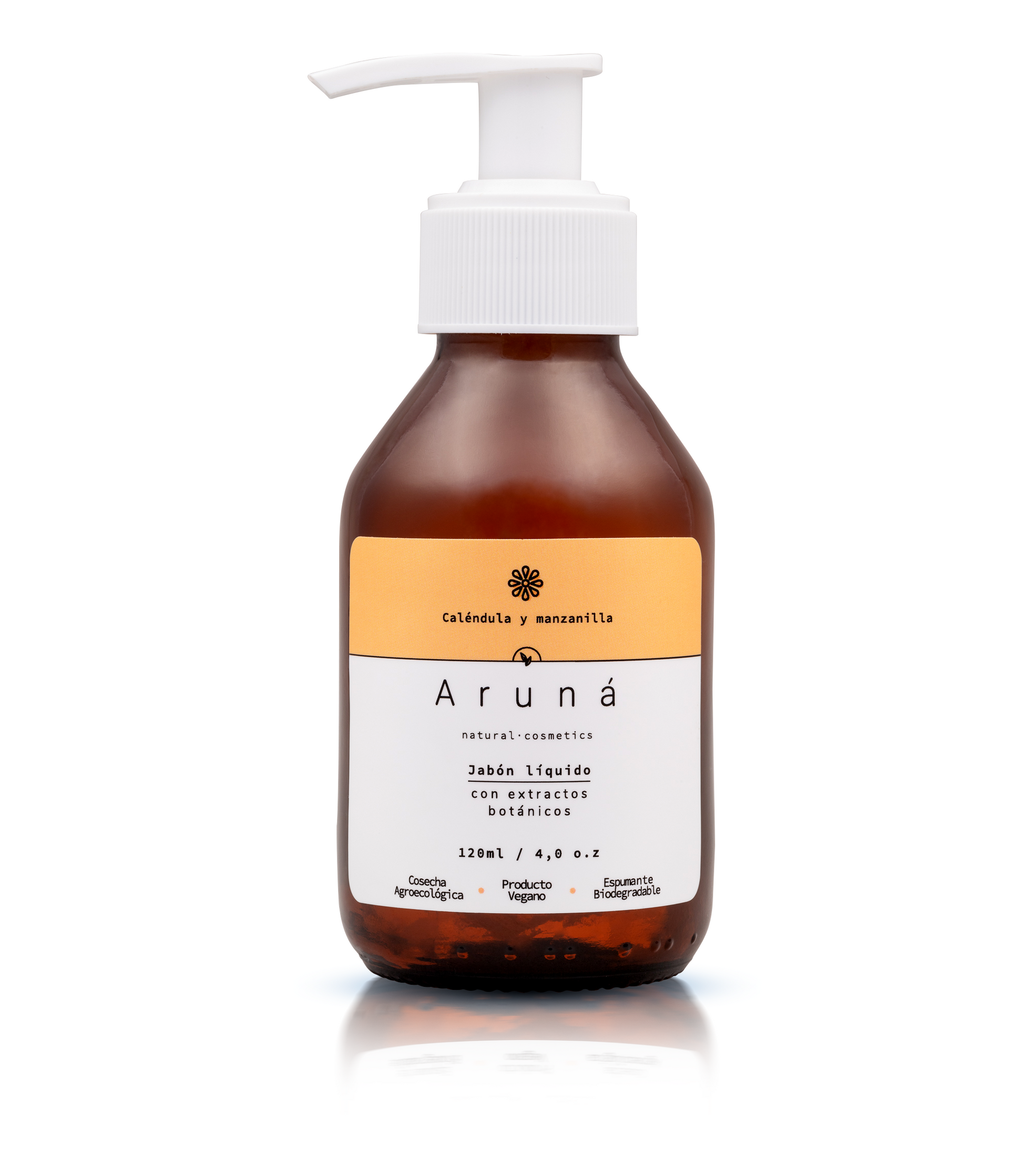 jabón facial limpiador aruná de 120ml con fondo plano