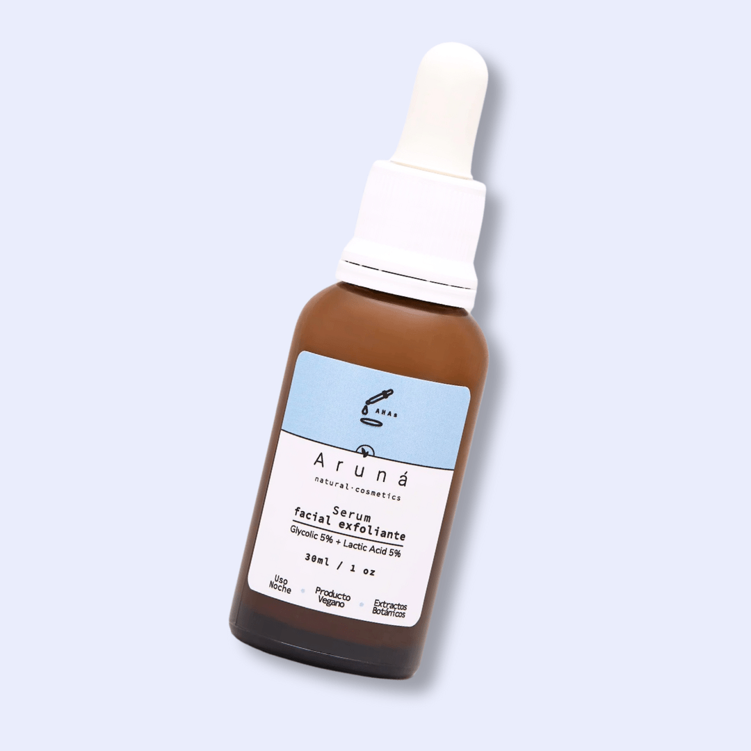 Sérum Facial Exfoliante con fondo plano.
