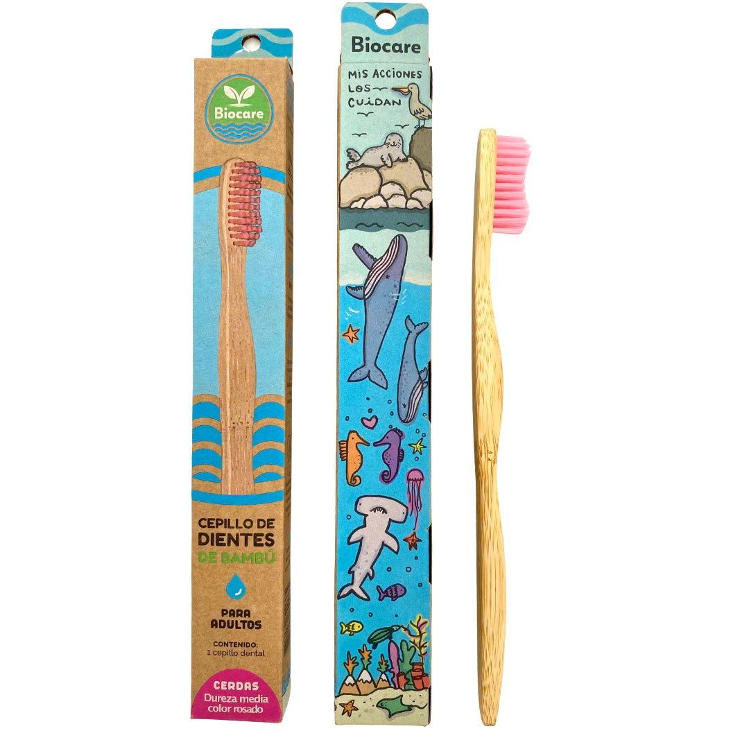 Cepillos de dientes de bambú Biocare adult@s - La Tortuga y La Liebre