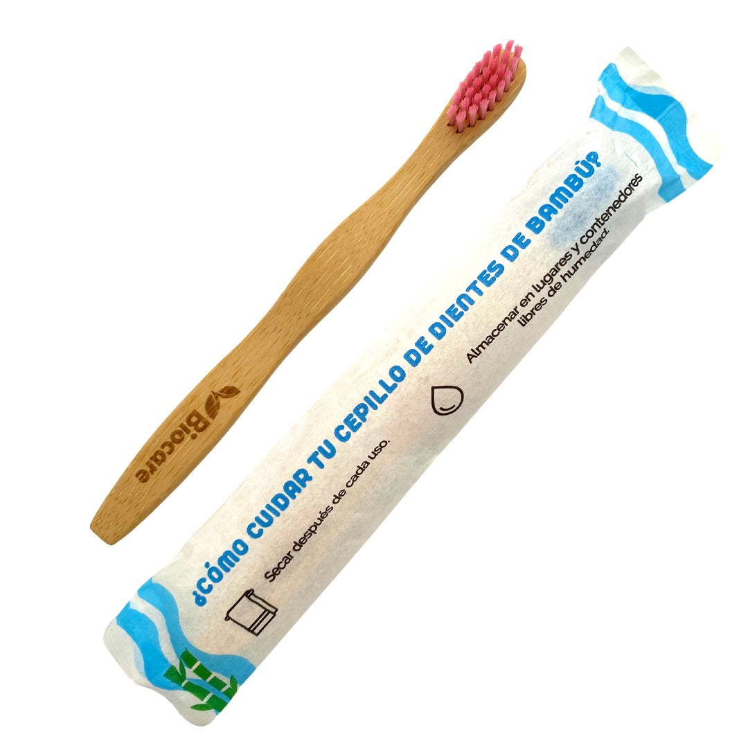 Cepillos de dientes de bambú Biocare niñxs - La Tortuga y La Liebre