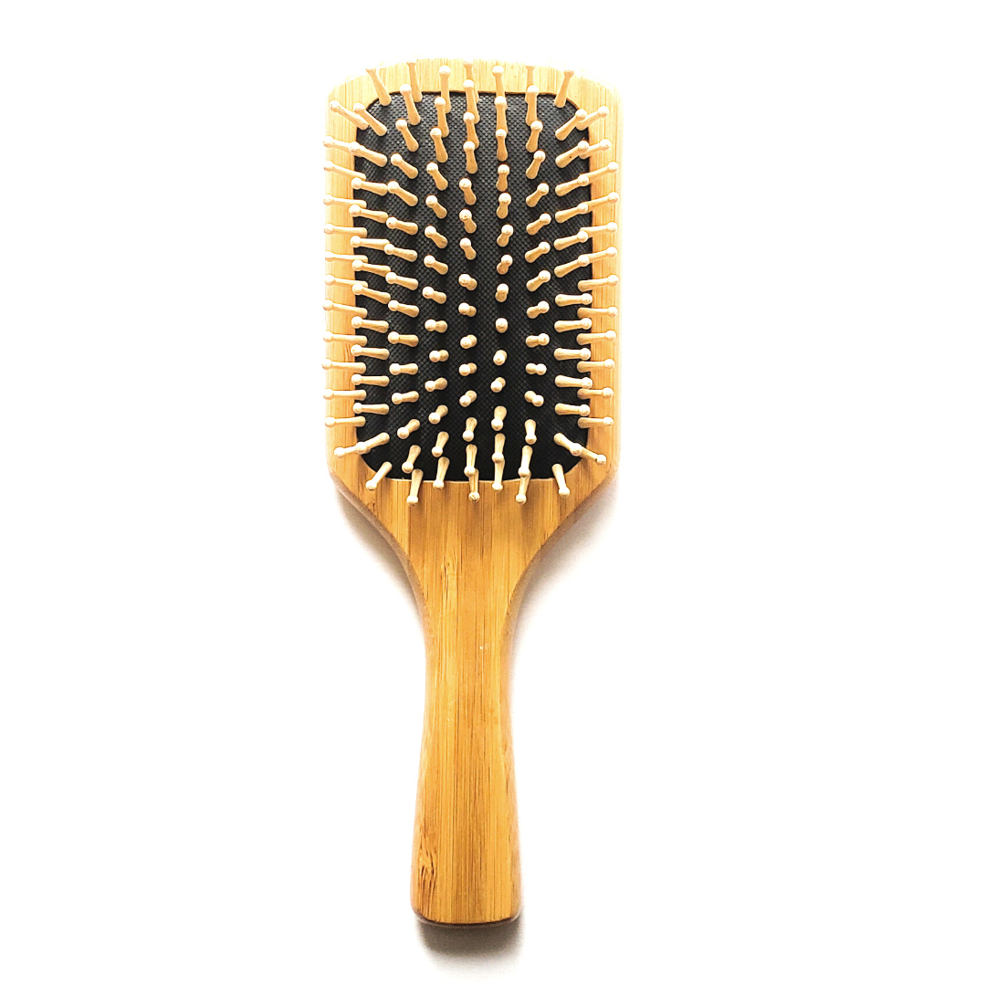 Cepillo para cabello antiestático en bambú - La Tortuga y La Liebre
