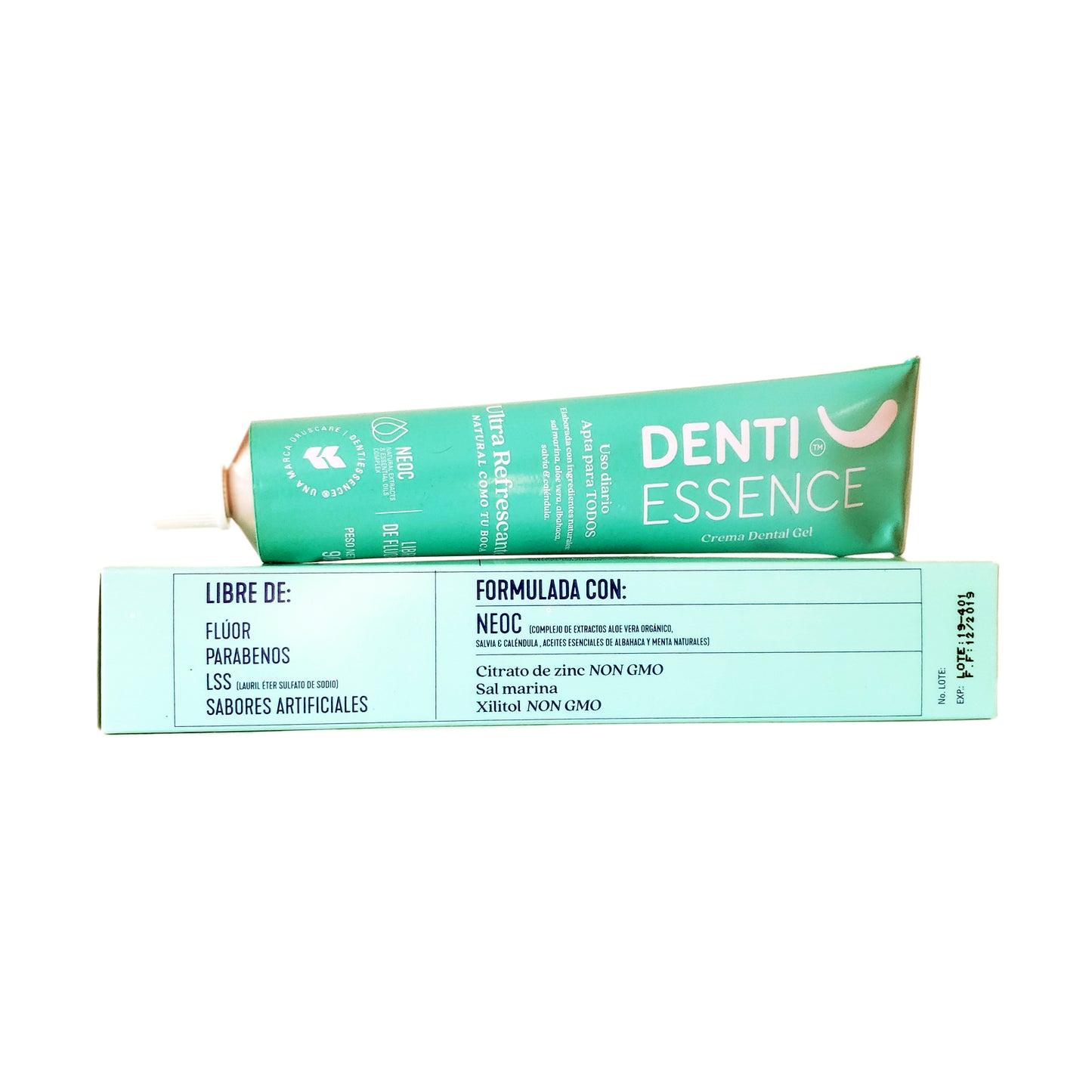 Crema Dental Denti Essence gel en tubo Salud + Cuidado Personal - La Tortuga y La Liebre Tienda zero waste cero basura Bogota Colombia
